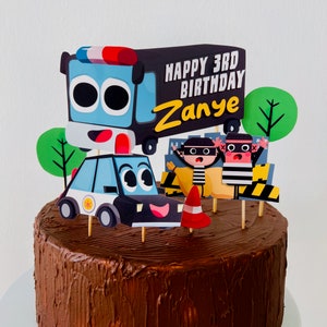 Polizei Streife Geburtstag Cake Topper EDITIERBARE druckbare / Polizist Party Kuchen Topper / Polizei Fahrzeuge Polizeiauto Party Dekor druckbare