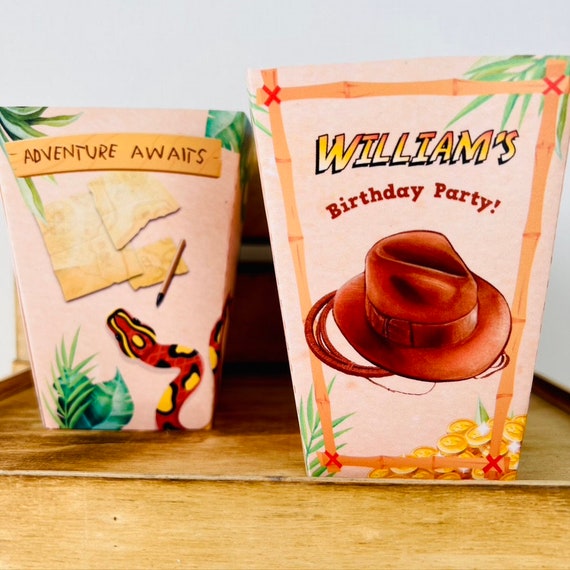 Indiana Jones Party Favors Boxes/ Adventure Explorer Popcorn Snack Box