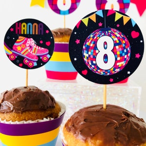 Roller Skating Party Cupcake Toppers