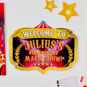 Magic Show Party Welcome Sign EDITABLE Printable/ Greatest Showman Party Sign/ Magician Circus Party Decorations Printable