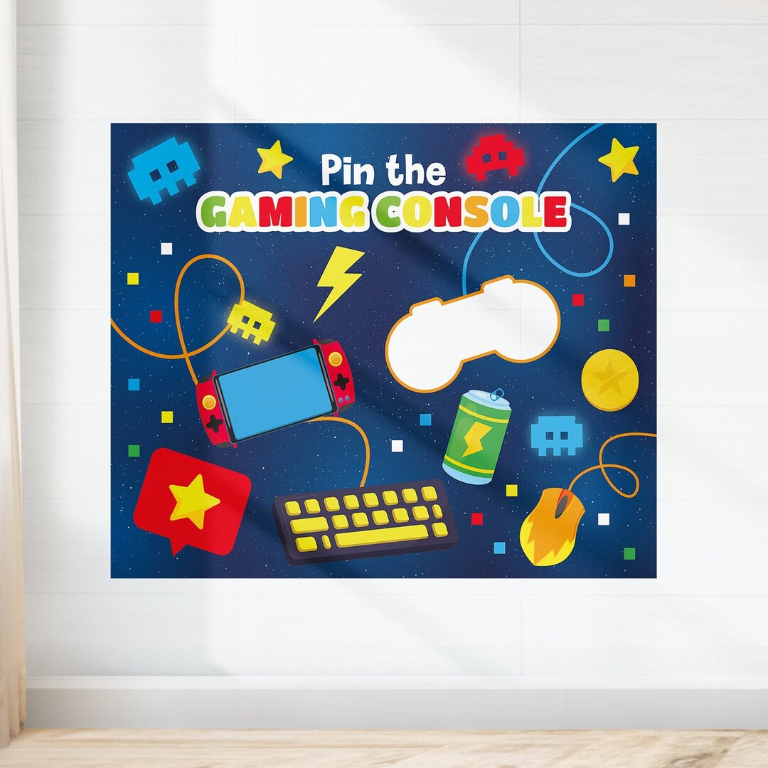 Video Game Party Game Pin the Game Console Game Printable/ Gamer Gaming ...