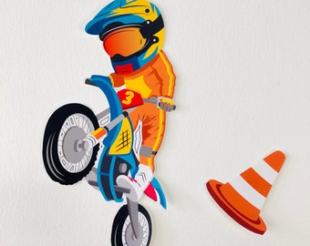 Ritaglio di moto da cross/Decorazioni per feste di motocross/Decorazione per feste di compleanno in moto stampabile