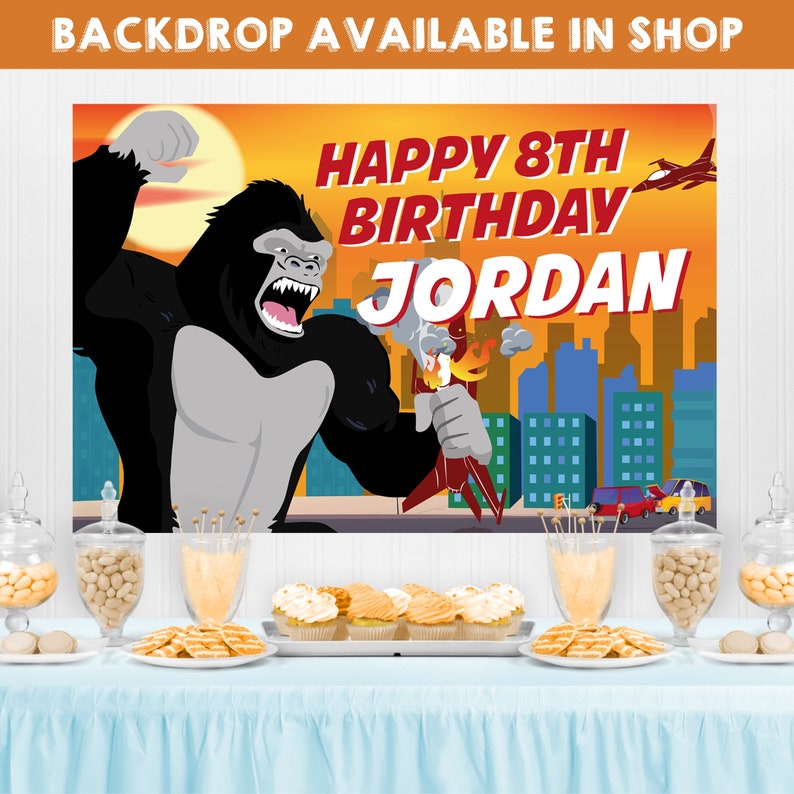King Kong Party, Planet of the Apes Birthday Party, Black Gorilla Party, Jungle Birthday Bash, Chimpanzee Party Activity, Entertainment, Skull Island Games