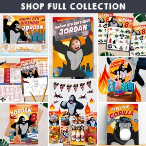 King Kong Party, Planet of the Apes Birthday Party, Black Gorilla Party, Godzilla Party, Jungle Birthday Bash, Chimpanzee Party, Kingdom of the Apes Party