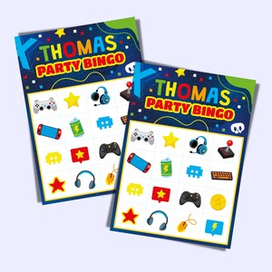 Video Game Bingo Party Games/ Gamer Party Game Bingo/ Gaming Birthday Party Game Editable Printable