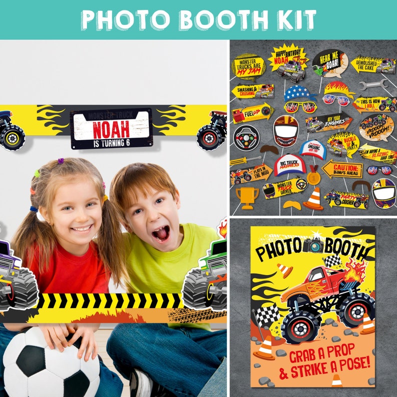 Monster Truck Party Photo Booth Photo Props