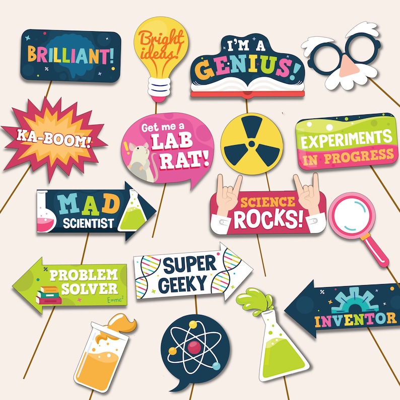 Science Party Photo Booth Photo Props