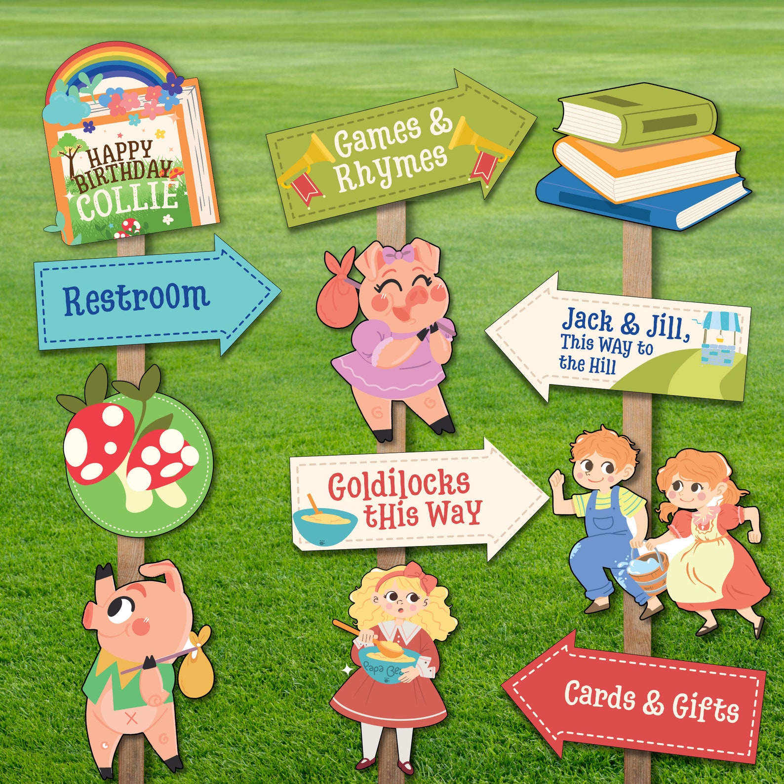 Nursery Rhyme Storybook Birthday Party Signs/ Storybook Party - Etsy