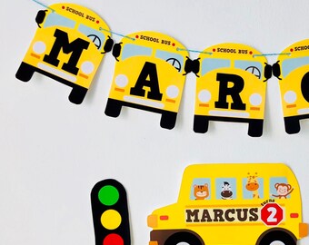 No DIY First Day Of School Decorations Big School Bus Banner for Back to School Decorations 9.8 Feet Back To School Garland for School Bus Decorations 2 Strings School Bus Party Supplies