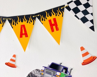 Monster Truck Birthday Banner, Editable Race Car Party (Printable)