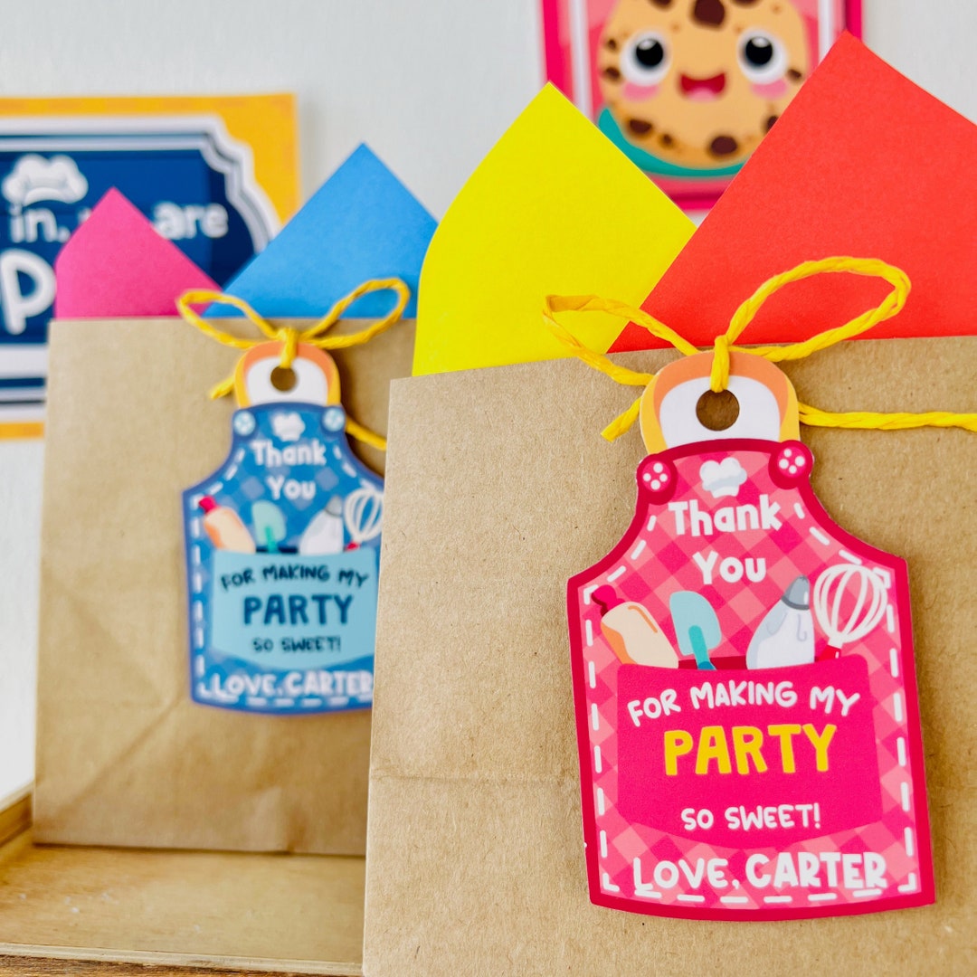 Pat a Cake Baking Party Favors Gift Tags Editable Printable/ Cooking