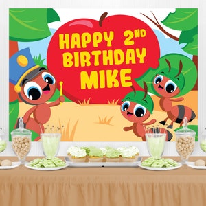 Ants go Marching Birthday Backdrop Editable Party Printable