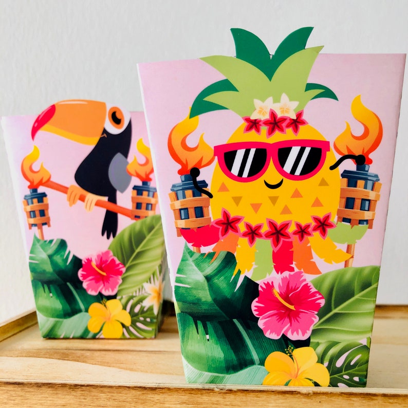 Hawaiian Luau Party Favor Box Snack Box Popcorn Box