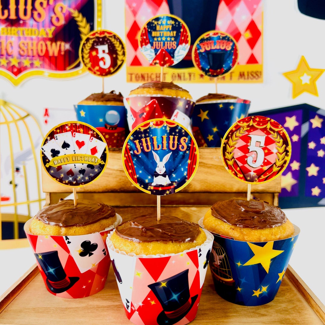 Magic Show Party Cupcake Toppers EDITABLE Printable/ the Greatest ...