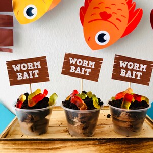 Fishing Party Sign/ Gone Fishing Live Bait Station Game Sign EDITABLE ...