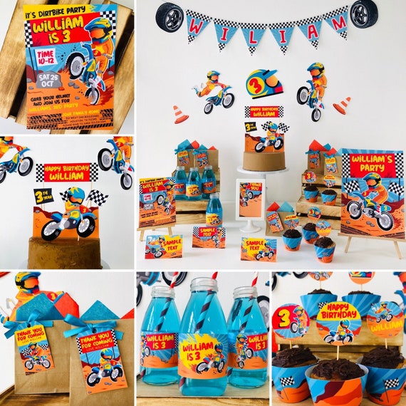 Dirt Bike Party Printables / Motocross Birthday Party Printable Kit ...