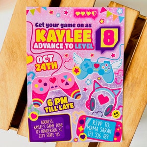 Gamer Girl Party Invitation