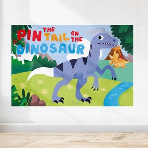 Dinosaur Party Game Pin the Dinosaur Pin Game EDITABLE Printable | Prehistoric, Jurassic Park Dinosaurs Party Games for Kids, Party Activity