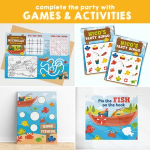 Fishing Party Decorations Printables Editable / Gone Fishing Birthday ...