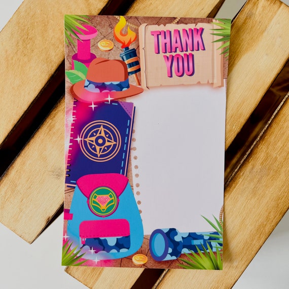 Indiana Jones Girl Party Favors Thank You Card Printable/ Ridley Jones