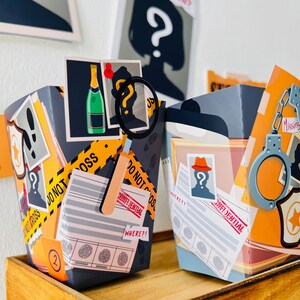 Detective Party Favor Box Template | Murder Mystery Party Favor, Secret Agent Party, Spy Party Party Decoration | Sherlock Holmes Party | Favor Container, Snack Box, Popcorn Box Template