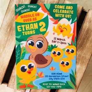 Five Little Ducks Birthday Invitation/ 5 Little Ducks Invitation/ Rubber Duck Party Invite Editable Printable