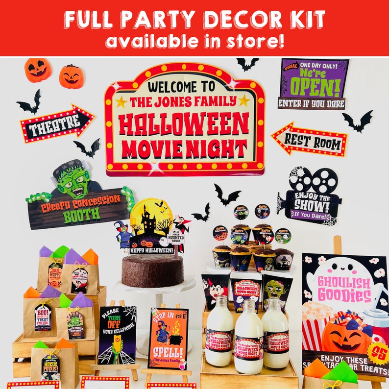 Halloween Movie Night Concession Party Decorations