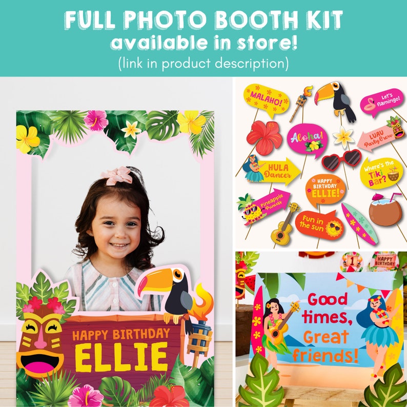Hawaiian Luau Party Photo Booth Photo Props