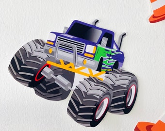 Monster Truck uitgesneden/Monster Jam Party Decor afdrukbaar