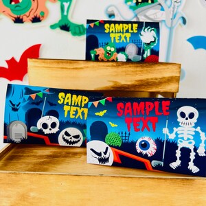 Monster Mini Golf Party Food Tent Labels/ Halloween Monster Golf Food Cards Party Decor