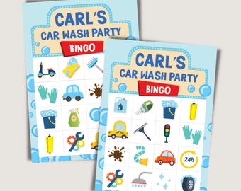 Car Wash Bingo Birthday Party Game Printable/ Transportation Bingo Game Printable