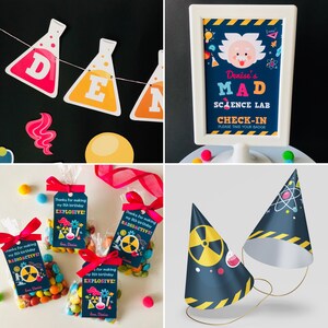 Science Party Printables Editable Kit in Pink/ Scientist Pink Birthday ...
