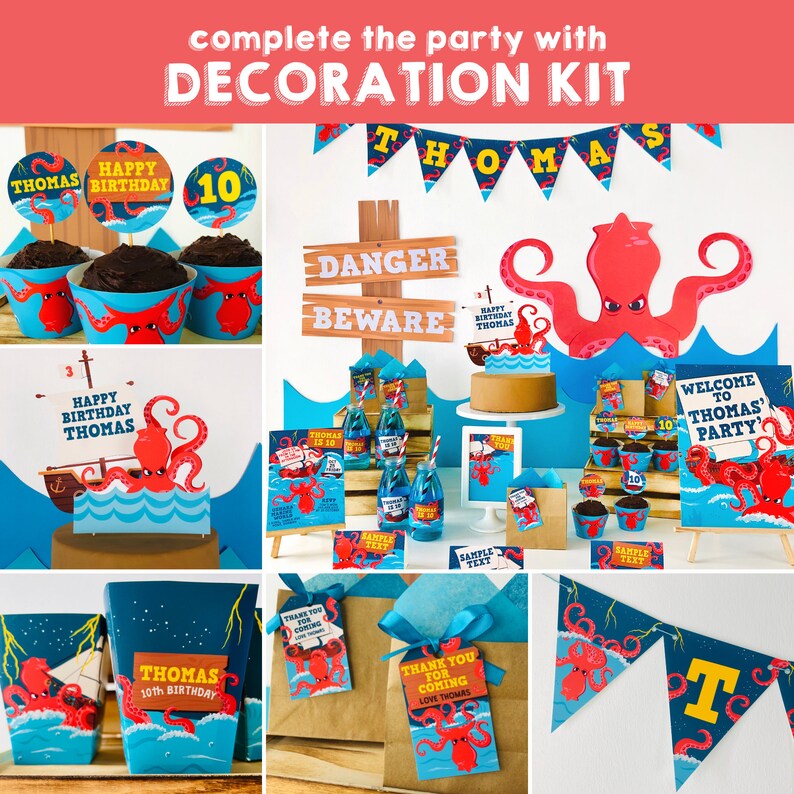 Kraken Birthday Party Octopus Pirates Party