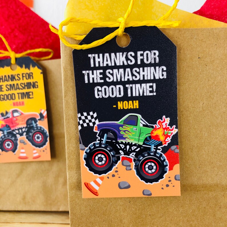 Monster Truck Party Favors Gift Tags Monster Jam Party Decorations