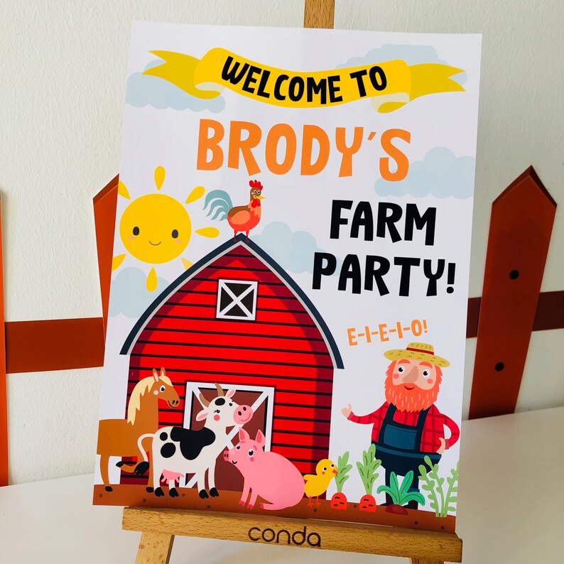 Old MacDonald Farm Party Entrance Sign/ Animal Farm Barnyard Party Welcome Sign Party Decorations