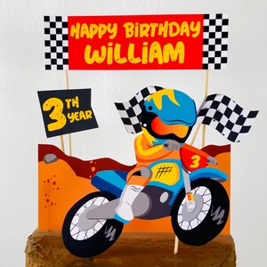 Dirt Bike Party Birthday Cake Topper