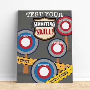 Mystery Party Toss Game Printable | Detective Training Academy, Secret Agent Party Tossing Game, Spy Party Activity | Test your aiming skill