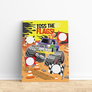 Monster Truck Party Game Activity Sheet Coloring Placemat Monster Jam Party Pin the Wheel Game Bingo Game Tossing Game