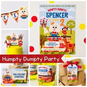 Humpty Dumpty Party Printable/ Humpty Dumpty Nursery Rhymes Birthday Editable Party Kit Printables