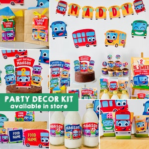 Wheels on the Bus Birthday Party/ Bus Themed Party/ School Bus Birthday Party/ Yellow School Bus Party/ Red London Bus Party