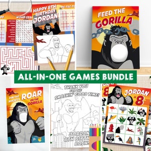 King Kong Party Games Kit | Gorilla Party Activity | Planet of the Apes Party Games Kit