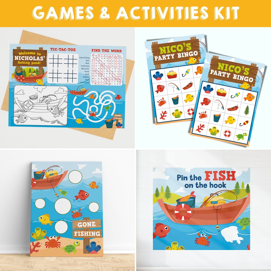 Fishing Party Party Games Party Activities Printable Kit / Gone Fishing