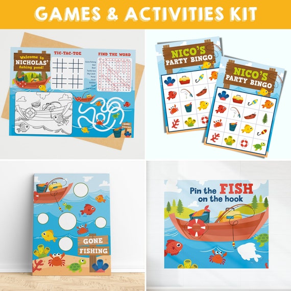 Fishing Party Party Games Party Activities Printable Kit / Gone