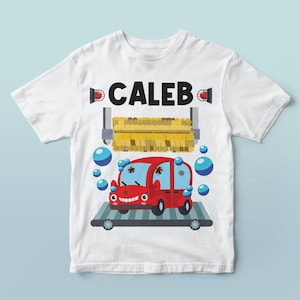 Car Wash Transportation Birthday Shirt Design/ Carl&#39;s Car Wash Party Family Birthday Shirt/ Big Trucks Tee Design (for your own printing)