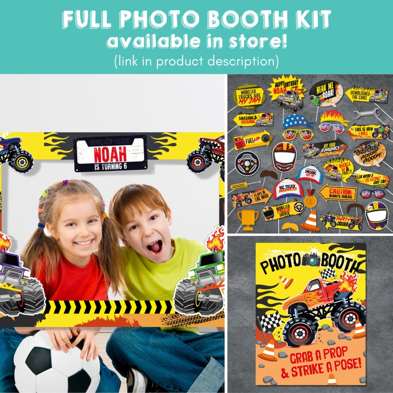 Monster Truck Party Photo Booth Photo Props