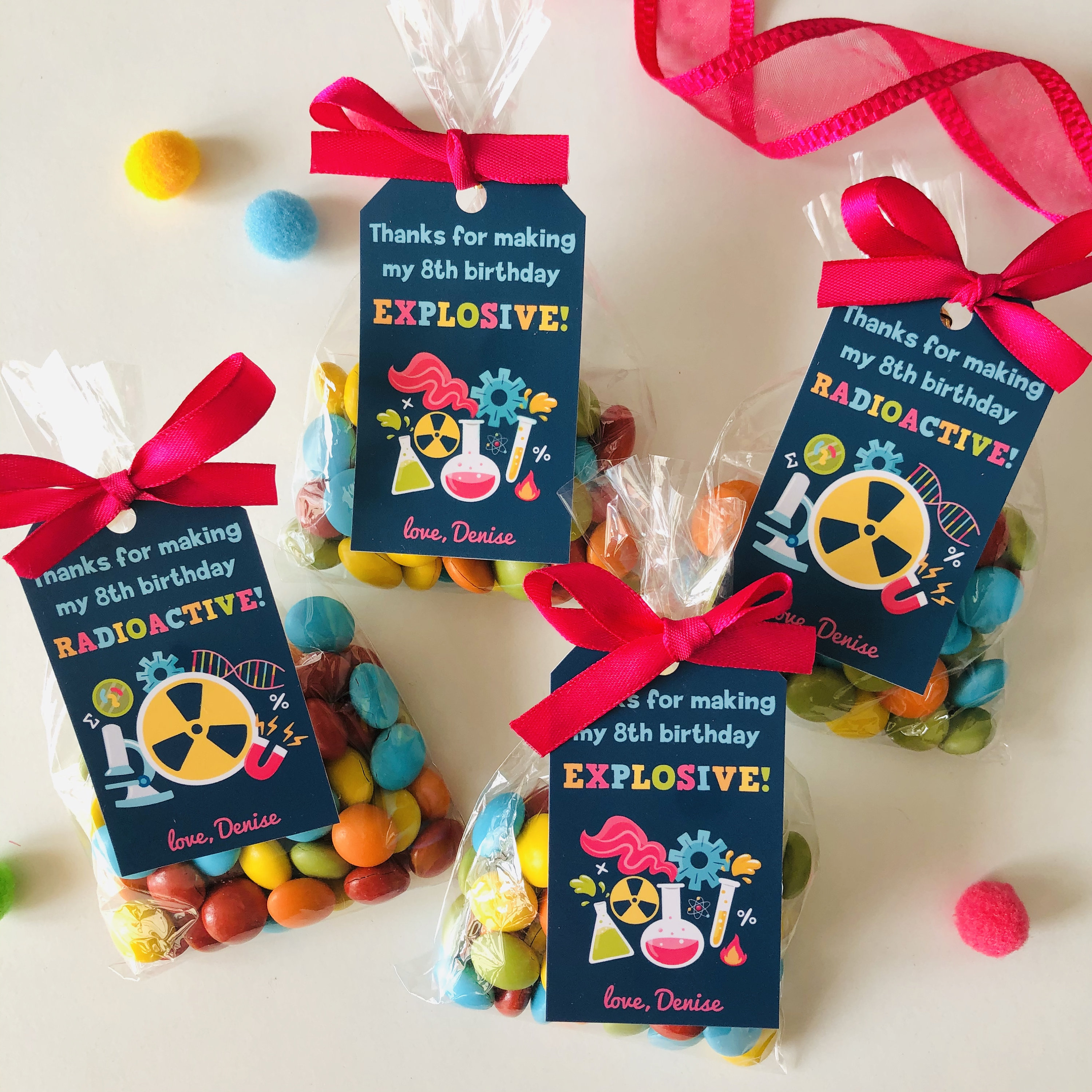 Girl Science Party Favor Tags/ Scientist Gift Tags Editable Etsy