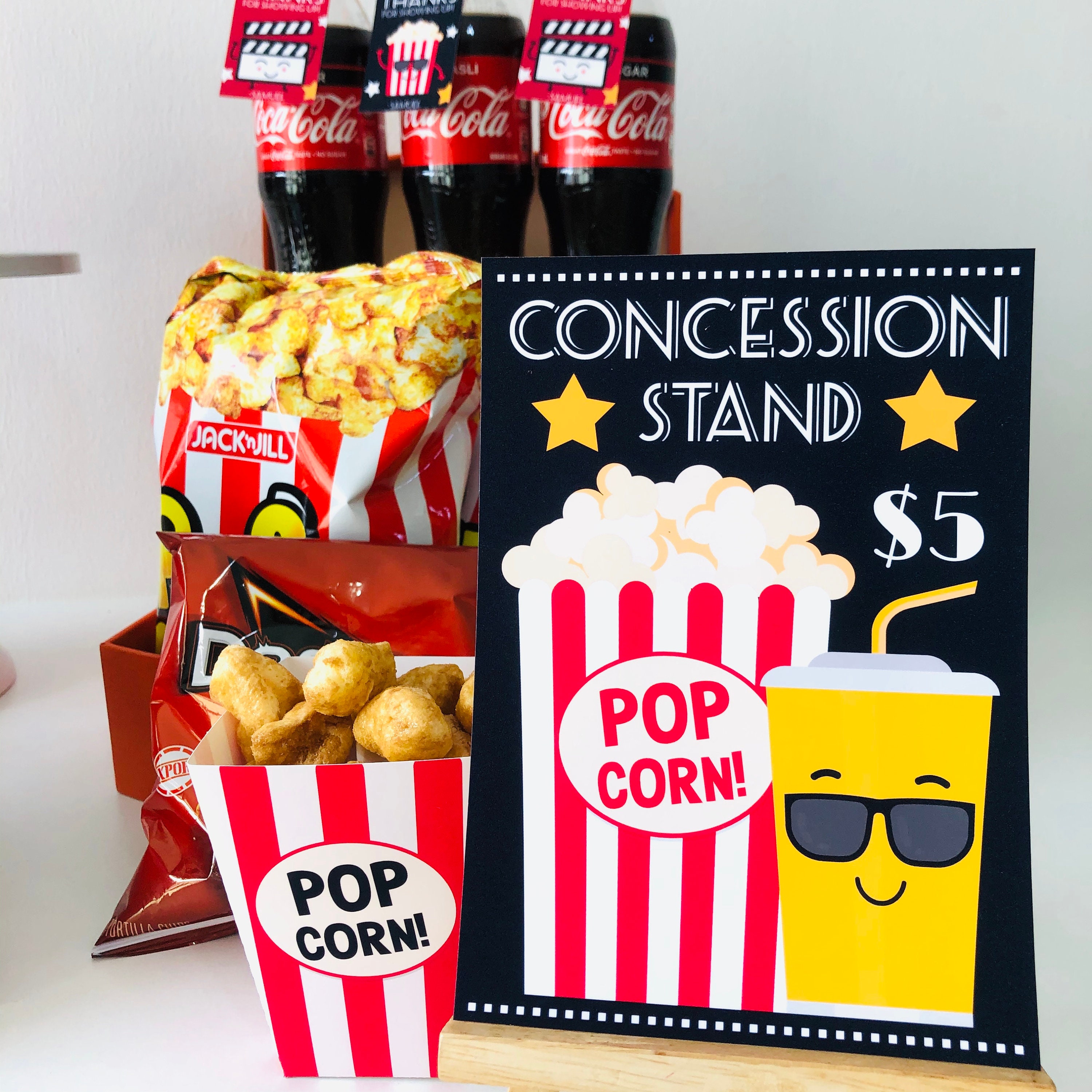 Movie Night Concession Stand Sign Editable Printable Etsy