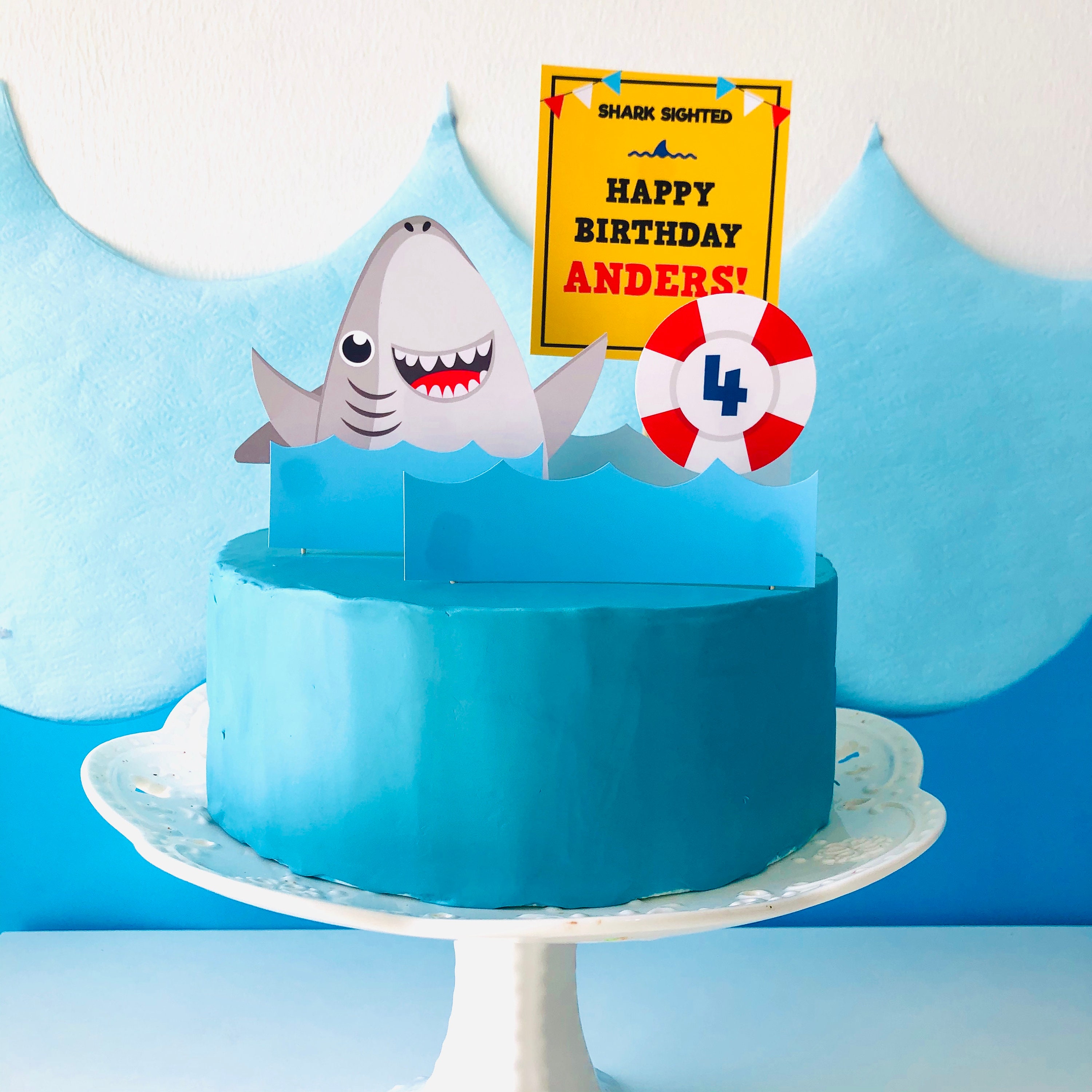 Cute Shark Party Printable Kit Editable - Etsy