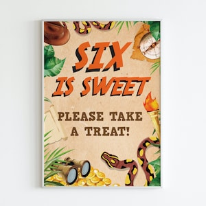 Indiana Jones Party Treats Sign Printable/ Adventure Explorer Party Sign Party Decor Editable Printables