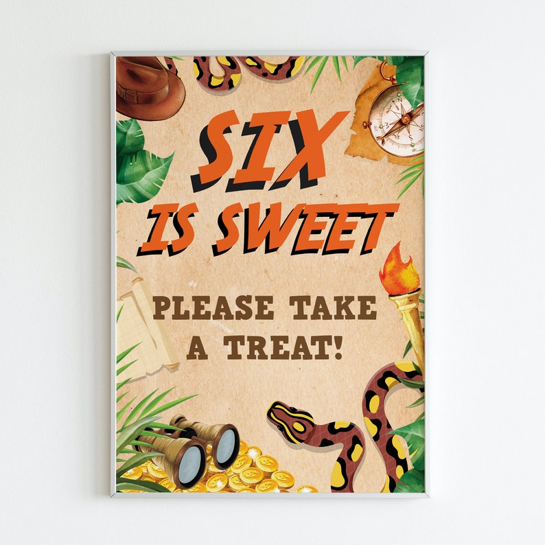 Indiana Jones Party Adventure Explorer Birthday Party Sign Party Treats Sign Party Decorations